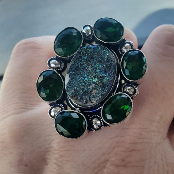 New Chrome Diopside 925 Silver Statement Ring. - Picture 9 of 13